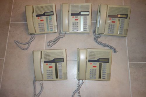 Lot of 5 Nortel Norstar M7208 Business Phones w/ Handsets