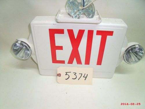Lithonia Lighted LED Exit Sign W/Side Lights, Battery Backup, LHQM-S-W-3-R Used