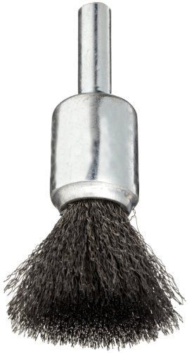 Weiler wire end brush, solid end, round shank, steel, crimped wire, 1/2&#034; for sale