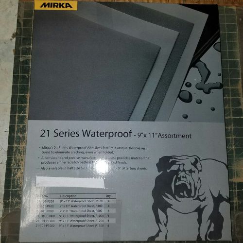 24 pack Mirka 320-1500 grit  Waterproof Sandpaper Sheets 9&#034; x 11&#034; assortment kit