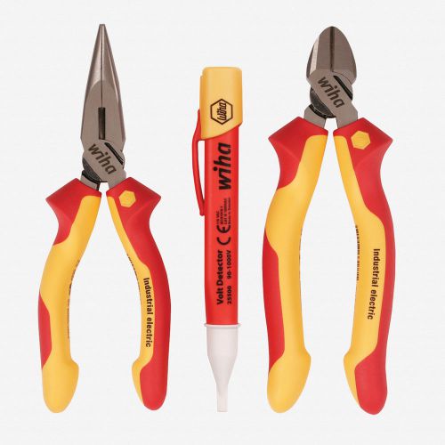 Wiha #32982 Insulated Pliers/Cutters/Volt Detector 3 Piece Set w/FREE SURPRISE!