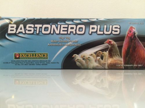 3 packets -bastonero plus poultry wormer water soluble medication gamefowl for sale