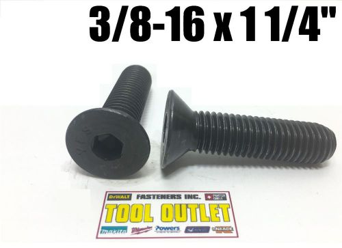 (Qty 100) 3/8-16 x 1 1/4&#034;  Flat Head Cap Screw Black Oxide Thread Socket