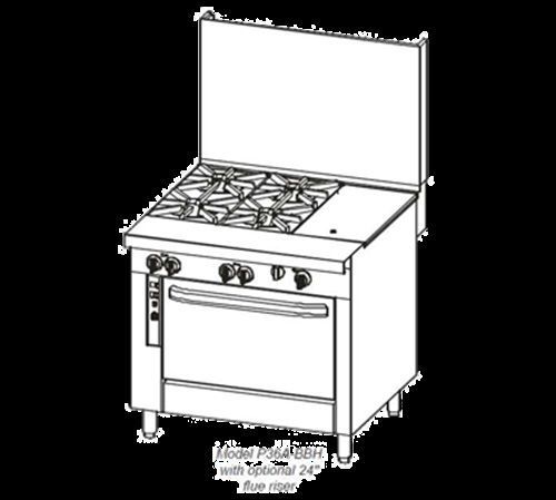 Southbend P36A-BTT Platinum Heavy Duty Range Gas 36&#034; (2) Open Burners (1)...