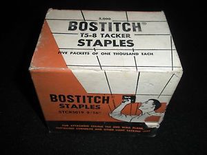 14 new vintage boxes (14000) bostitch staples  stcr 5019- 1/2&#034;  (t5-8 tacker) for sale