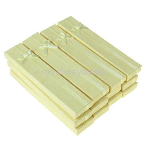 12pcs  Present Gift Case Box for Pack Jewelry Necklace Bracelet Watch Yellow