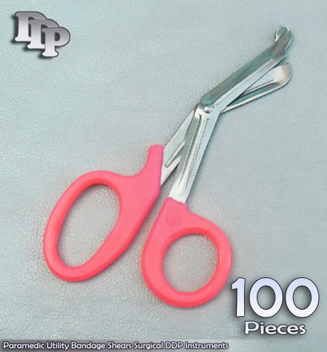 100 Paramedic Utility Bandage Shear Scissors 7.25&#034; Pink Surgical Instruments