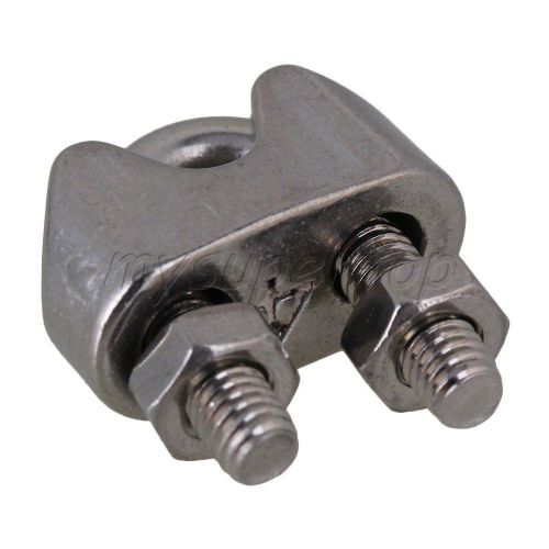 Silver M4 Wire Rope Cable Clip 304 Stainless Steel U Shape Clamp Set of 5