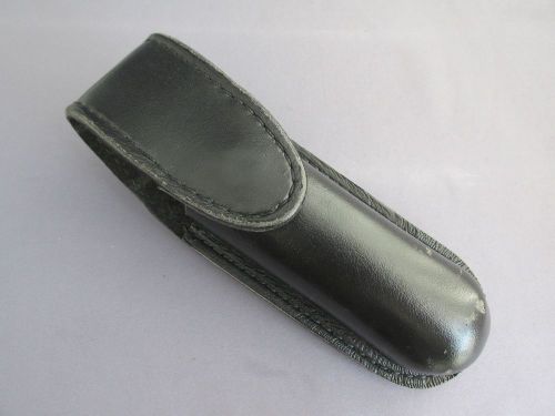 SNAP BUTTON BLACK LEATHER GOULD &amp; GODDRICH POLICE MACE HOLSTER