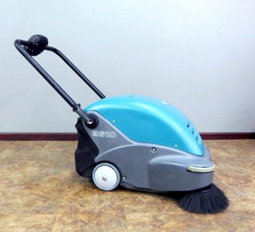 Tennant model 3610 battery powered walk behind vacuum sweeper cordless nobles for sale