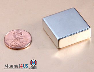 Top Quality Neodymium 1&#034;x1&#034;x3/8&#034;thick earth magnet block 4 pcs Pack Super Strong