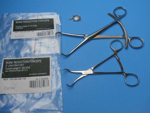 BONE Reduction Forceps(Set of 2, 6&#034;+8&#034; Curved(Turtle),Orthopedic Instruments