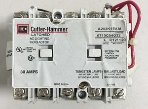 Cutler-Hammer Latched AC Lighting Contactor A202K1EAM | 30 Amps Model L