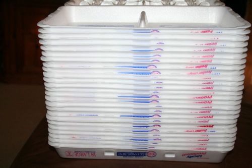 25 Egg Cartons Stryofoam Large 18 Ct Foam Cartons EUC