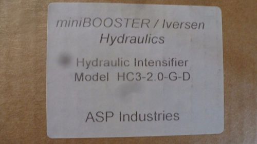 Air System Products HC3-2.0-G-D, miniBOOSTER Hyd. Intensifier *New Old Stock*
