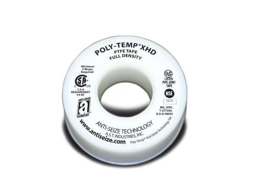 ANTI-SEIZE TECHNOLOGY 46260 White PTFE Poly-Temp Extra Heavy Duty Tape, 520&#034; Len