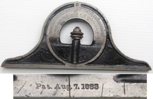 Vintage Starrett Protractor Square Part -Patent August 7, 1883