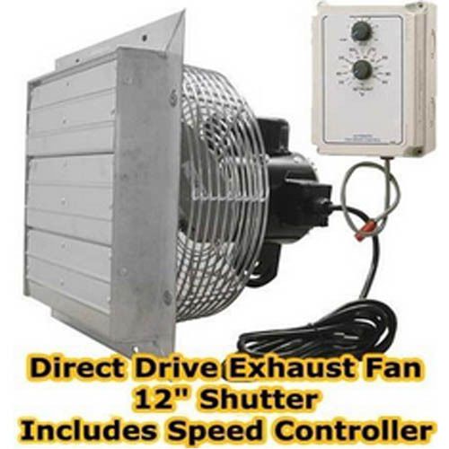 Exhaust Fan - Direct Drive - 12&#034; Shutter - Variable Speed with Speed Controller