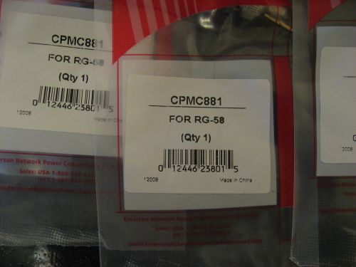 Emerson CPMC881 Coaxial BNC Male Crimp Connector for RG58, Lot-10