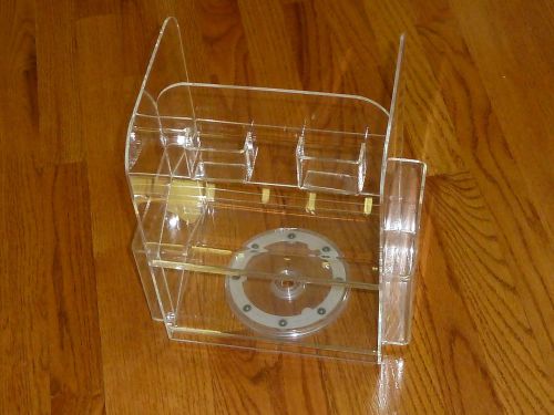Clear Acrylic Rotating Display with places for Literature and Product