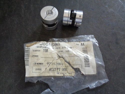 Huco j051600 flex drive coupler .375&#034; shaft  1&#034; dia  1 1/8&#034;l sold as a pair (2) for sale