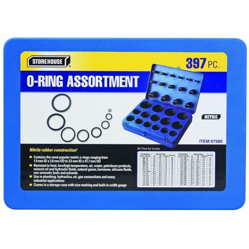397 Piece Metric O-Ring Assortment Size Rubber Resists oils Hydraulic Fluid +++