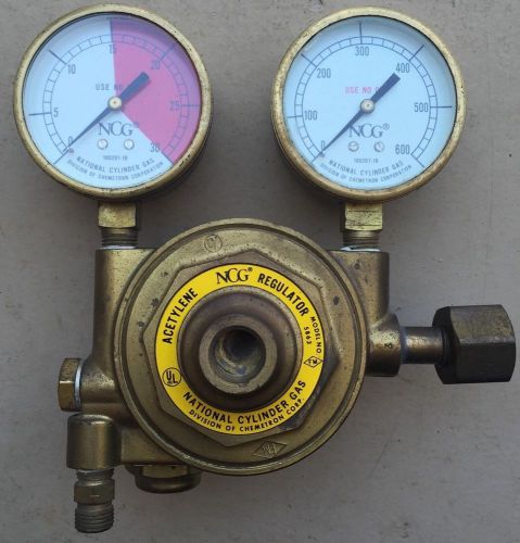 National cylinder gas ncg acetylene regulator 5863 dual gauge for sale