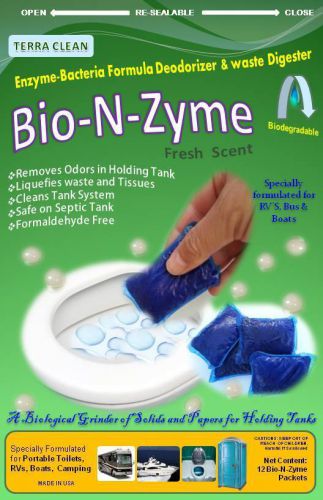 BIO-N-ZYME Holding Tank Deodorizer 12 Packets - Enzyme base Formula