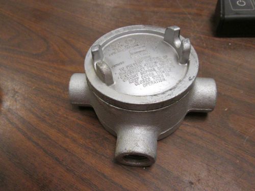 Crouse-Hinds Explosion Proof Condulet GUAT-16 Size: 1/2&#034; 3-Way Used