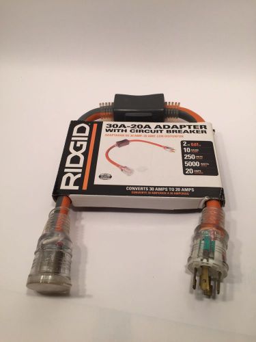 Ridgid 30A-20A Adapter with Circuit Breaker 10 gauge 250 volts 5000 watts