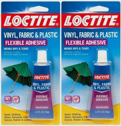 2  1oz LOCTITE Vinyl Fabric Plastic Flexible Clear Adhesive Leather Canvas Glue