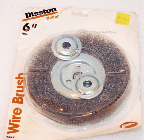 6 inch Fine Disston 1/2&#034; Bore Wire Brush for Drills and Bench Motors