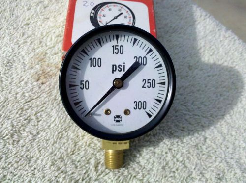 AMTEK USG Pressure Gauge 0-300 psi 2-1/8&#034; Diameter 3/4&#034; Stem w-3/8&#034; Thread   NOS