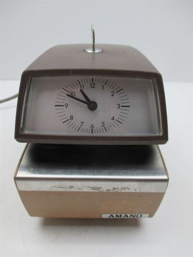 Amano 4746 time clock date stamp w/ key analog clock quality used unit for sale