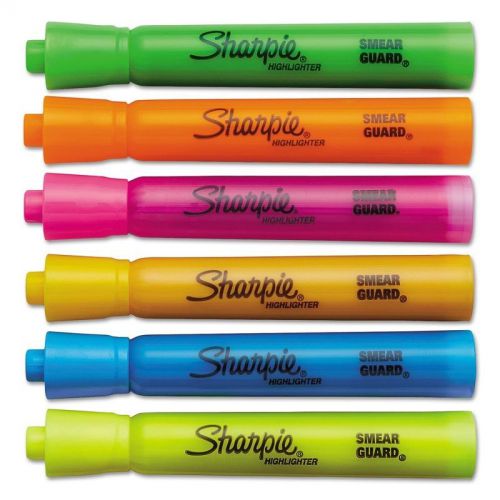 Highlighter Assorted Colors Chisel Tip Sharpie Tank Style 6 Pack Office School