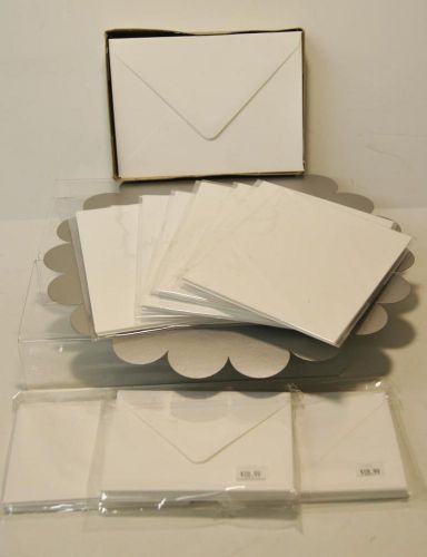 BIG LOT - BRAND NEW ENVELOPES AND CARD STOCK - 5 1/4&#034; X 3 5/8&#034; + 7&#034; X 5&#034;-WHITE