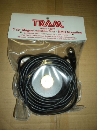 TRAM 5 1/2 &#034; Magnet NMO Mount Rubber Boot UHF Male PL-259 Antenna Mounting 1267R