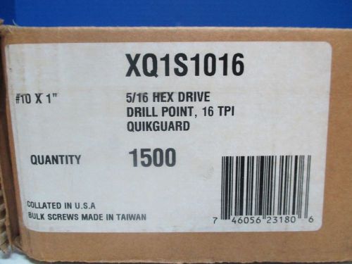 Quik drive xq1s1016 #10x1&#034; 5/16 hex drive self drilling steel decking screws for sale