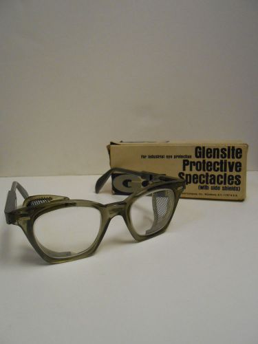 Vtg 1960&#039;s glensite safety spectacles side shields industrial eye protection nib for sale