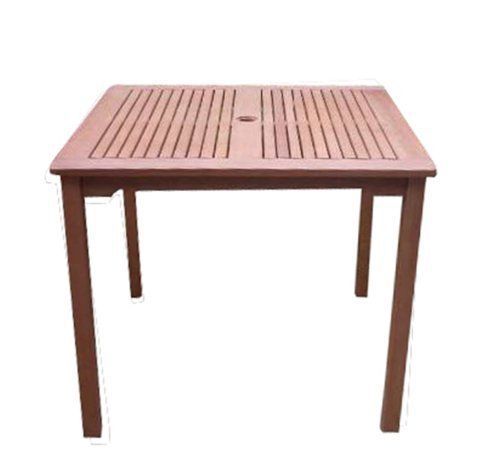 VIFAH V1104 Ibiza Outdoor Wood Stacking Table, Natural Wood Finish, 35-1/2 by by
