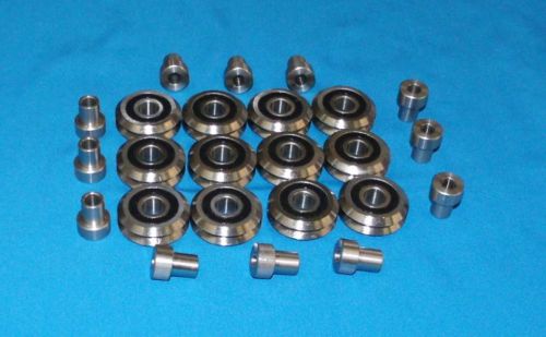 Rm2-2rs 3/8&#034; sealed v-groove cnc bearing + bushg  12 pcs - ships from the u.s.a. for sale