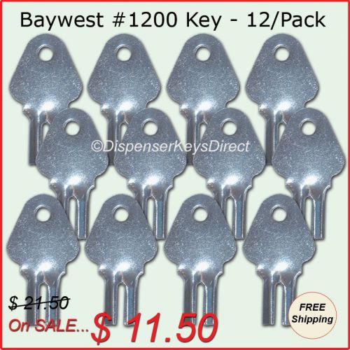 Baywest #1200 Dispenser Key for Paper Towel, Toilet Tissue Dispensers - (12/pk.)