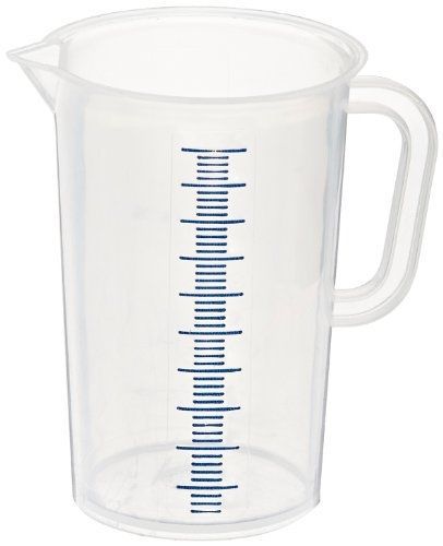 Vitlab polypropylene graduated pitcher with blue molded graduations, 100ml for sale