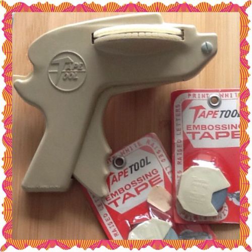 Vintage TAPETOOL Brand Labeler Embosser Embossing Tool &amp; 2 New Cartridges!