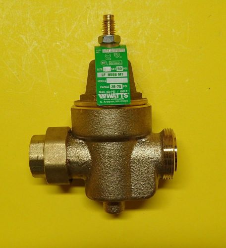 Watts Water Regulator 3/4&#034; LF-N55B-M1 Bronze 25-75 PSI (Lead Free) &amp; Union