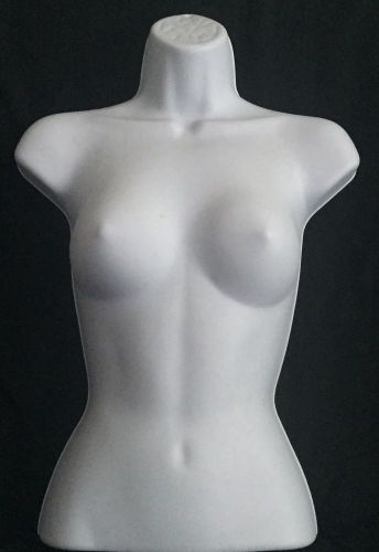 PLASTIC MANNEQUIN FEMALE 1/2 TORSO BODY FORMS- SET OF TWO WHITE FORMS