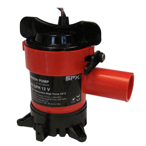 Johnson pump 1250 gph bilge pump 1-1/8&#034; hose 12v 42123 for sale