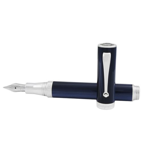 Montegrappa Espressione Sterling Silver Blue Broad Fountain Pen ISNPC5AB