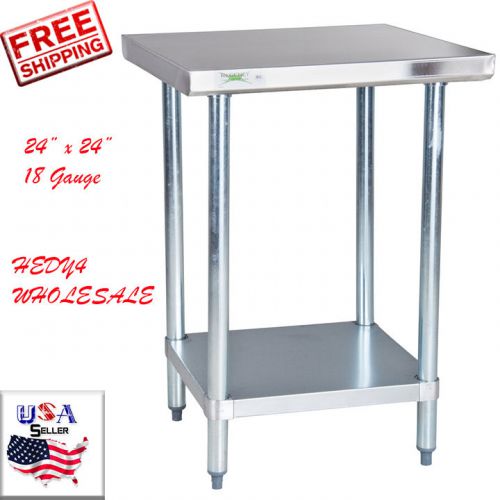 Regency 18 Gauge 24&#034; x 24&#034; 304 Stainless Steel Commercial Work Prep Table