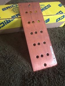 Copper Ground Bus Bar 1/4&#034;x4&#034;x12&#034;  15 Hole With Insulator And Brackets